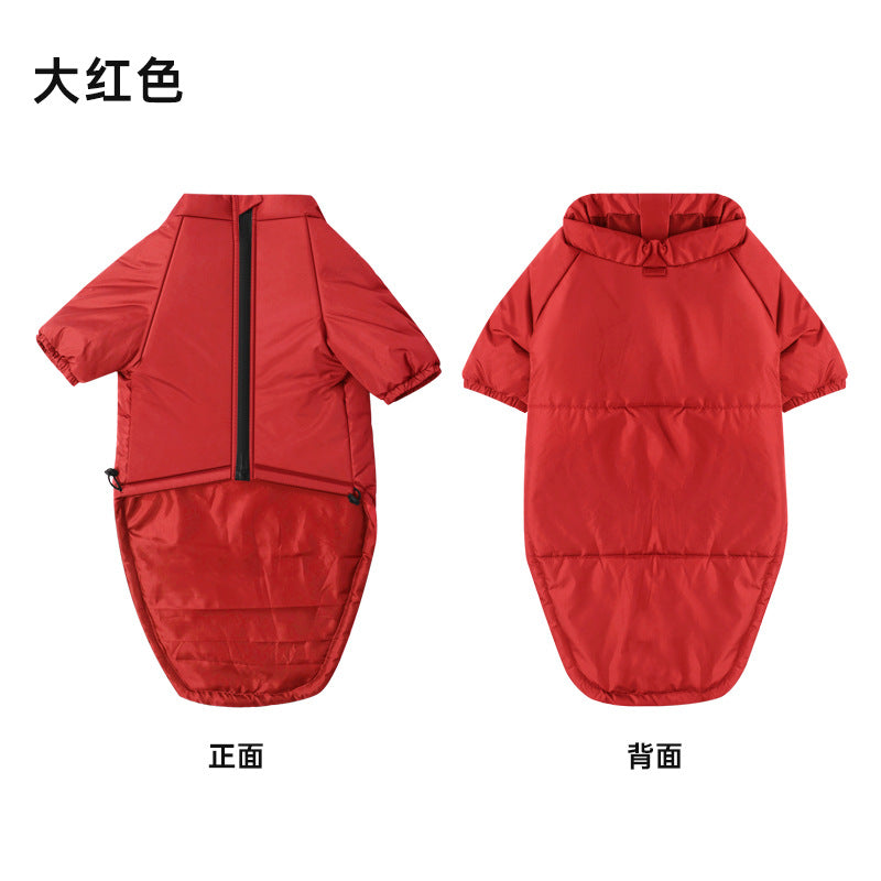 Red Insulated Large Dog Winter Coat [PZ-979376684652-color-red]