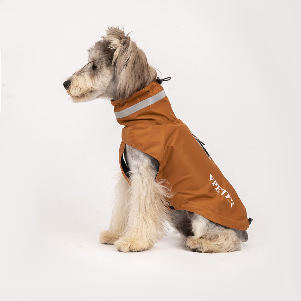 Amber Brown reflective adjustable dog raincoat [PZ-806676119639-amber-brown]