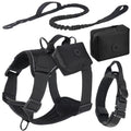 Black Four-Piece Tactical Dog Harness Set [PZ-1047704330660-color-black]