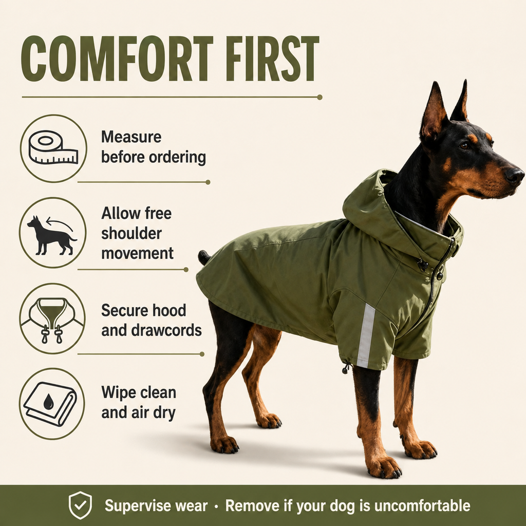 All-Weather Dog Trail Jacket — fit and care guide [PZ-993697719905-care]