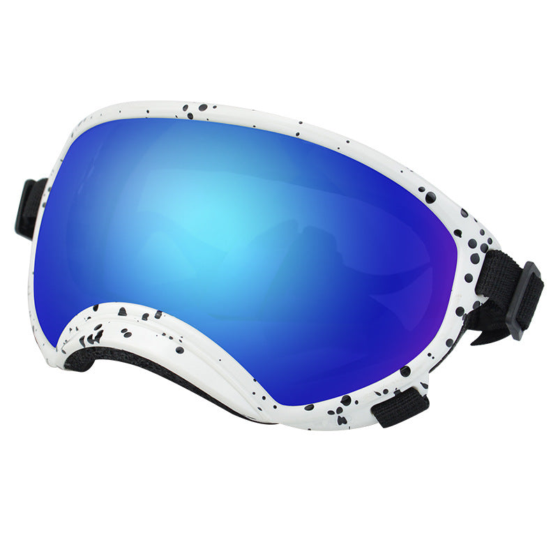 Speckled Dog Goggles — White Speckle - Blue Mirror [PZ-735248843668-color-12]