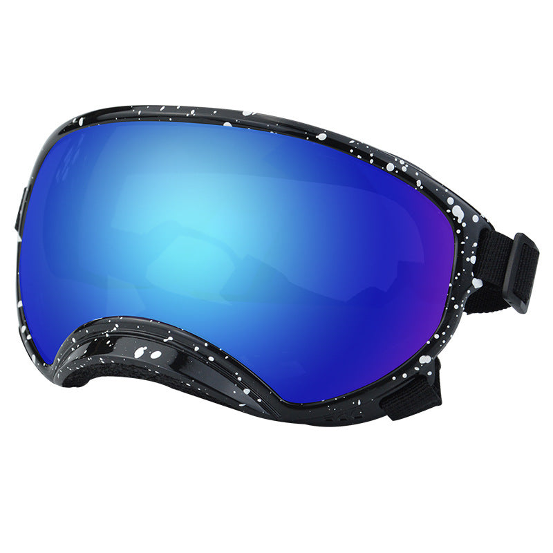 Speckled Dog Goggles — Black Speckle - Blue Mirror [PZ-735248843668-color-2]