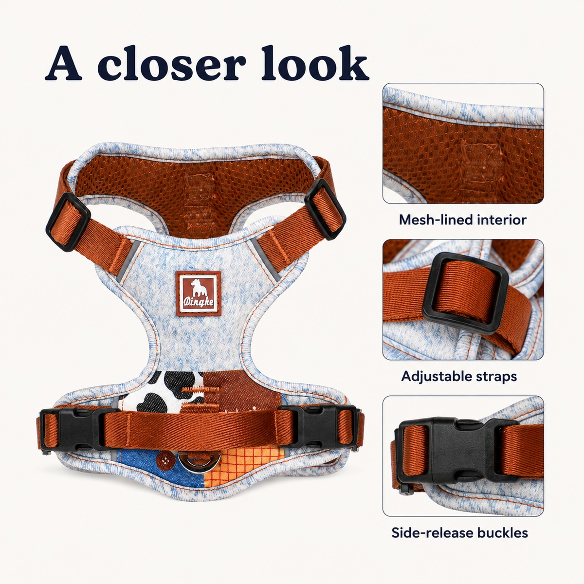 Patchwork dog harness — construction [PZ-1050852726134-construction]