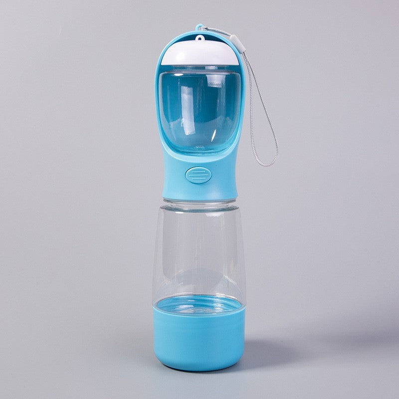 Dark Blue dog travel water and food bottle with wrist strap [PZ-1043983481215-dark-blue]