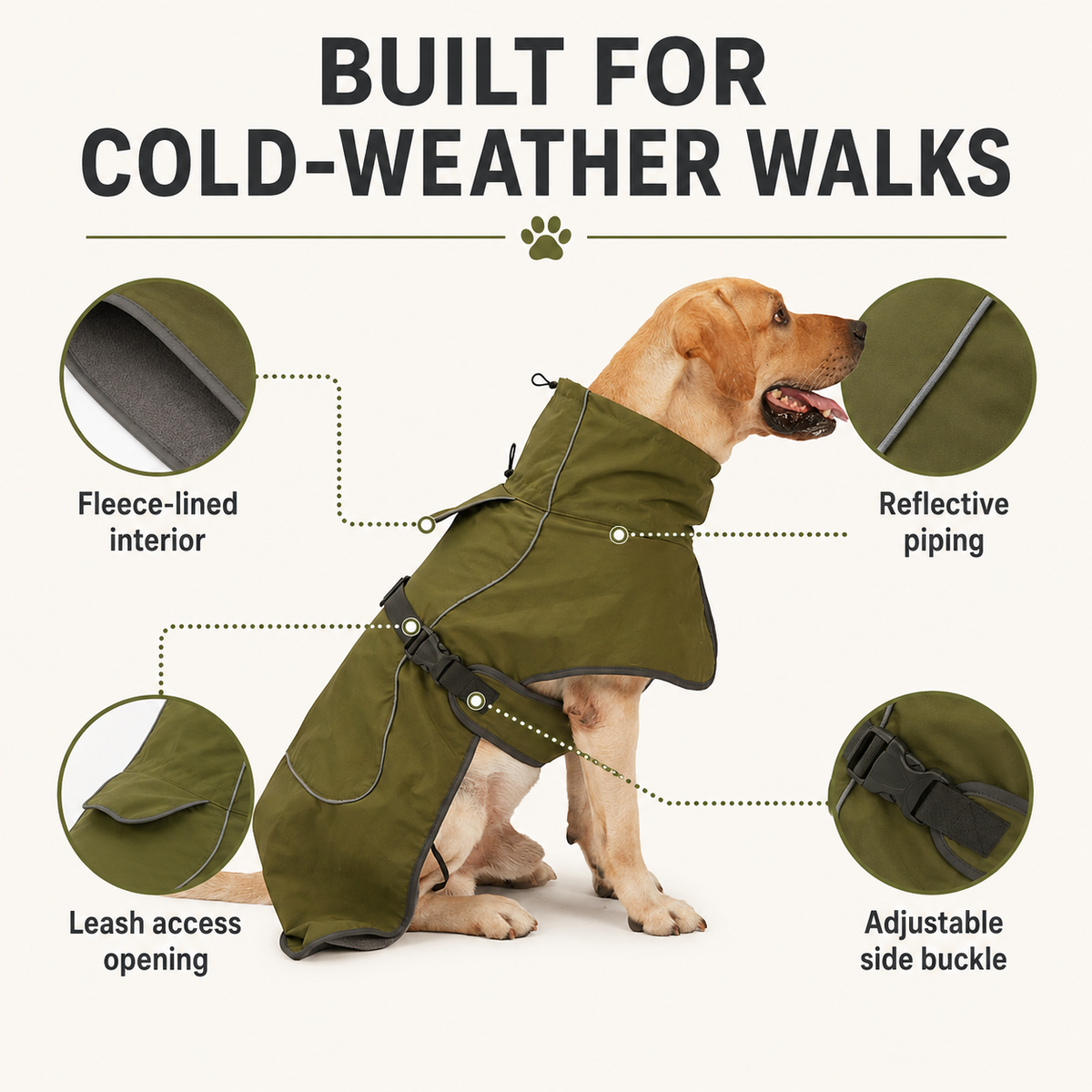 Fleece-Lined Dog Winter Cape — feature guide [PZ-658882497316-features]