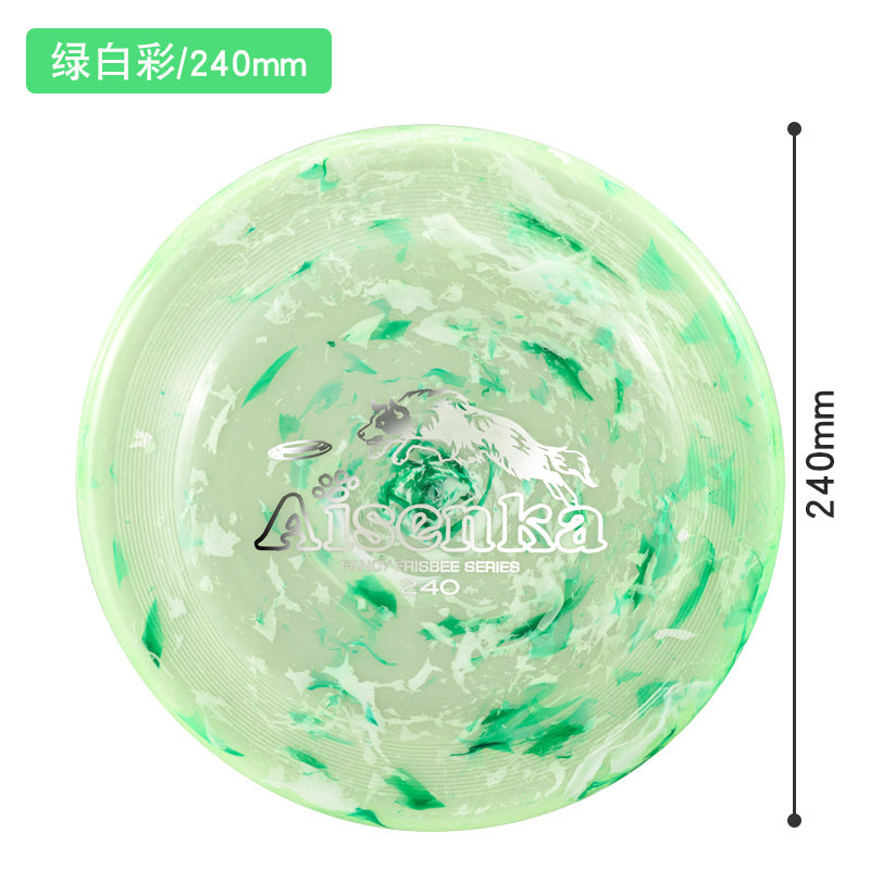 Green & White Marble translucent dog flying disc, 240 mm / 9.45 in [PZ-1052655658944-green-white-240]