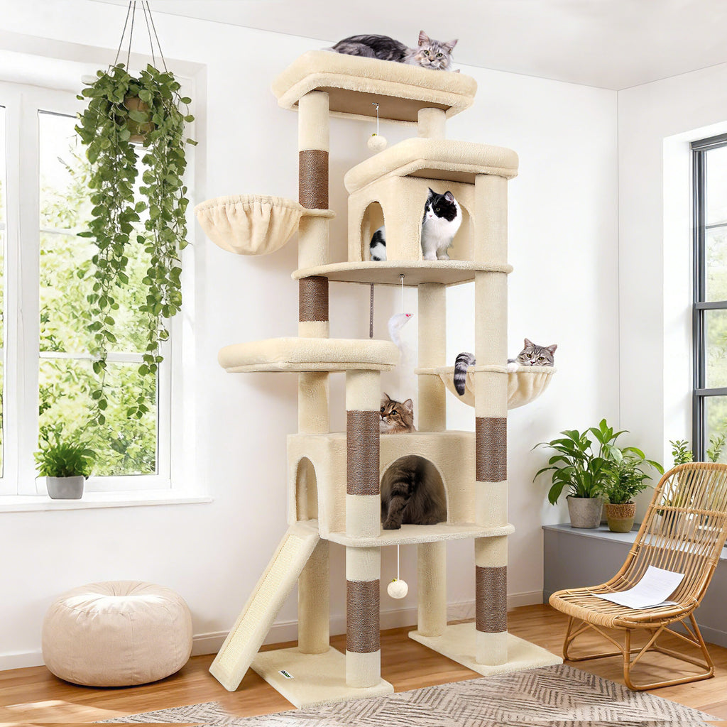Globlazer S78 Cat Tower — Beige, 78 in — main product image [PZ-globlazer-s78-bg-hero]