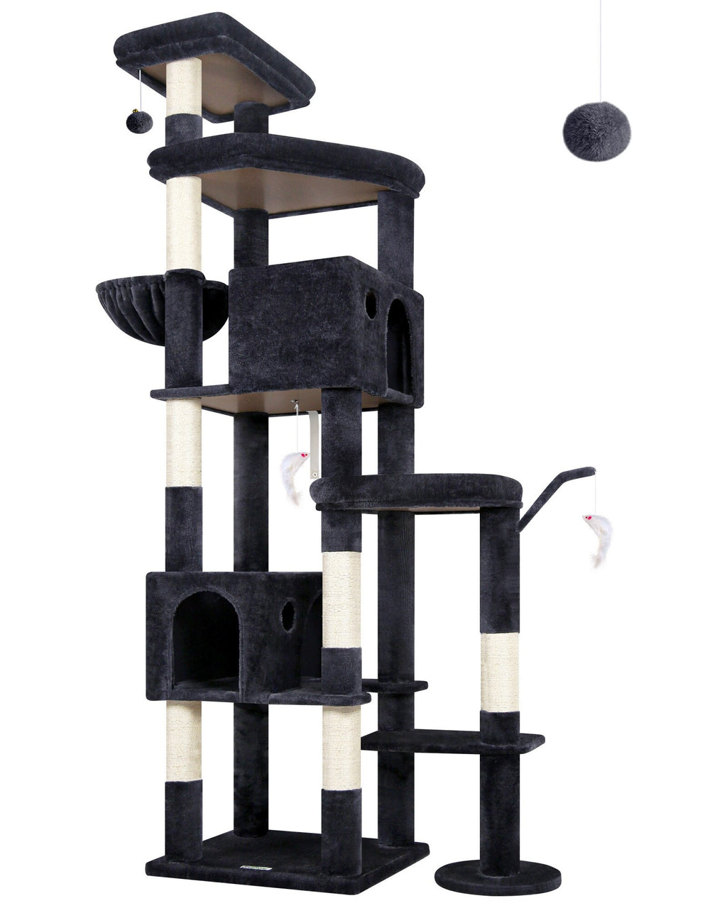 Globlazer S83 Heavy Duty Cat Tree — Dark Grey, 83 in — product detail image 1 [PZ-globlazer-s83-dg-gallery-02]