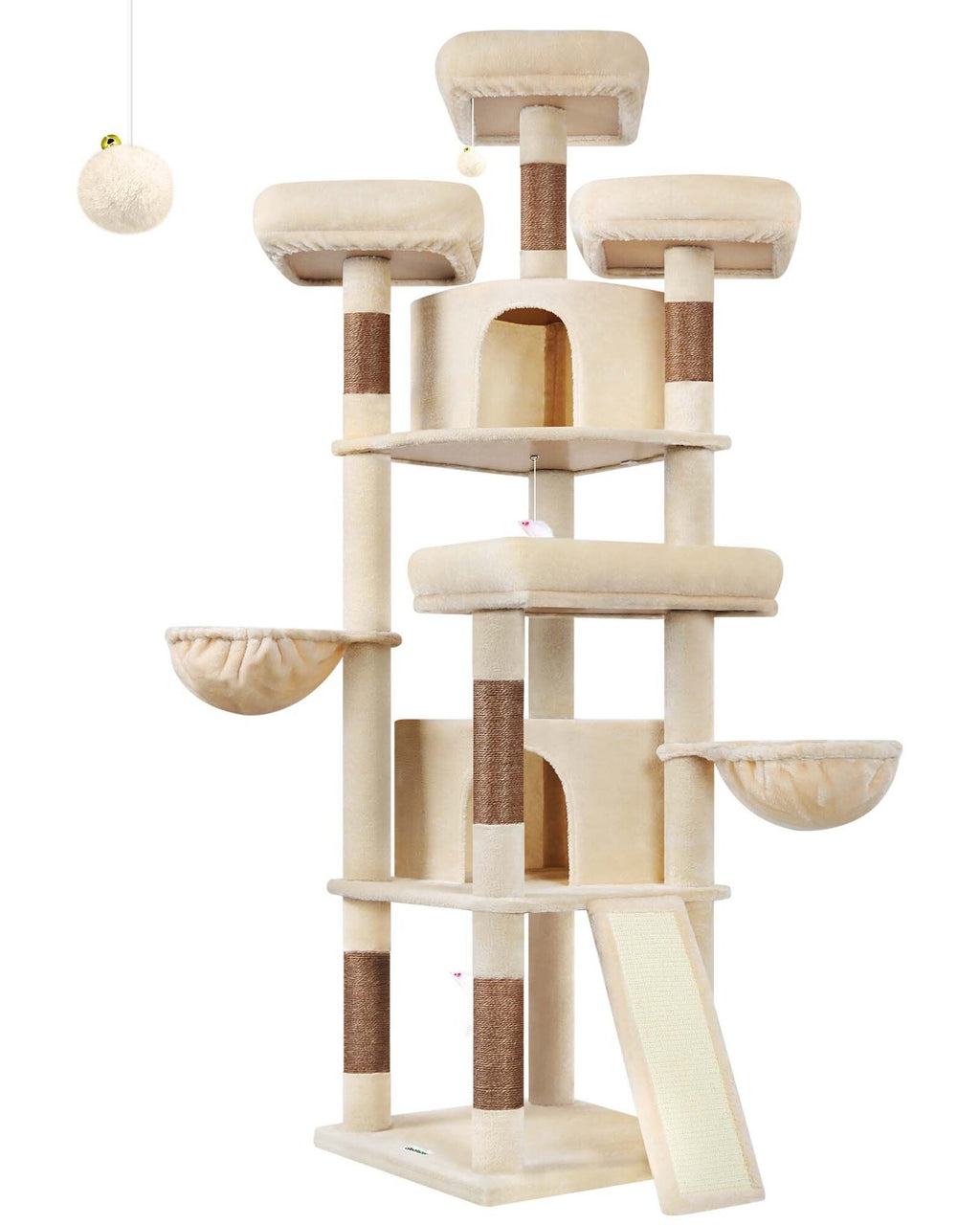 Globlazer F80H Multi-Level Cat Tree — Beige, 80 in — product detail image 1 [PZ-globlazer-f80h-bg-gallery-02]
