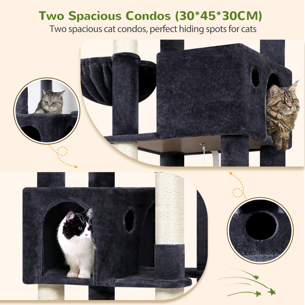 Globlazer S83 Heavy Duty Cat Tree — Dark Grey, 83 in — product detail image 5 [PZ-globlazer-s83-dg-gallery-06]
