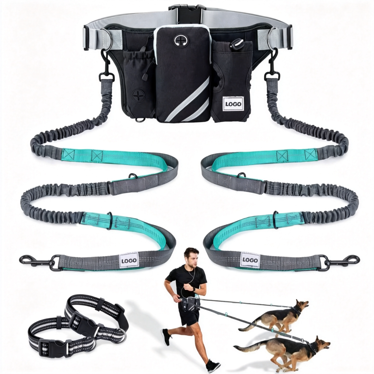 Kudi Hands-Free Running Dog Traction Leash Waist Pack Set - product image 5 [PZ-1052734539082-localized-5]