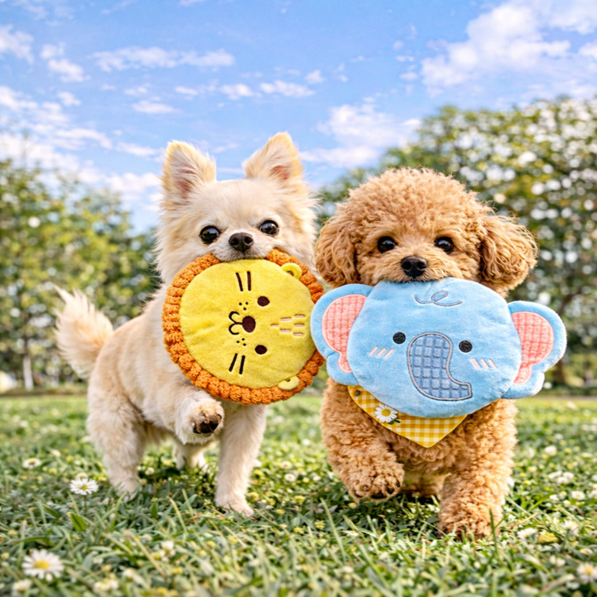 Plush Flying Disc Dog Toy with Squeaker and Crinkle Paper - product image 3 [PZ-1053765513971-localized-3]