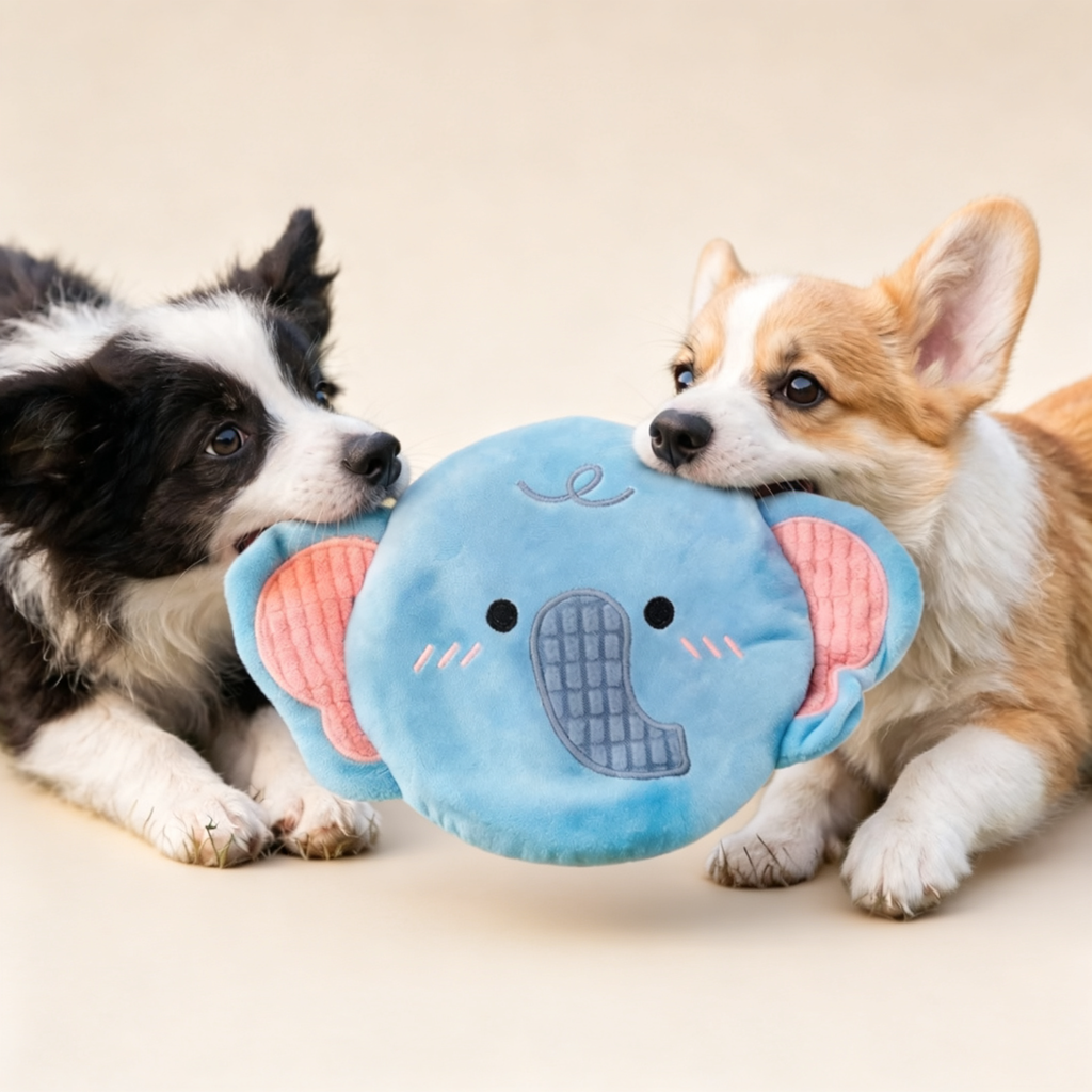 Plush Flying Disc Dog Toy with Squeaker and Crinkle Paper - product image 4 [PZ-1053765513971-localized-4]