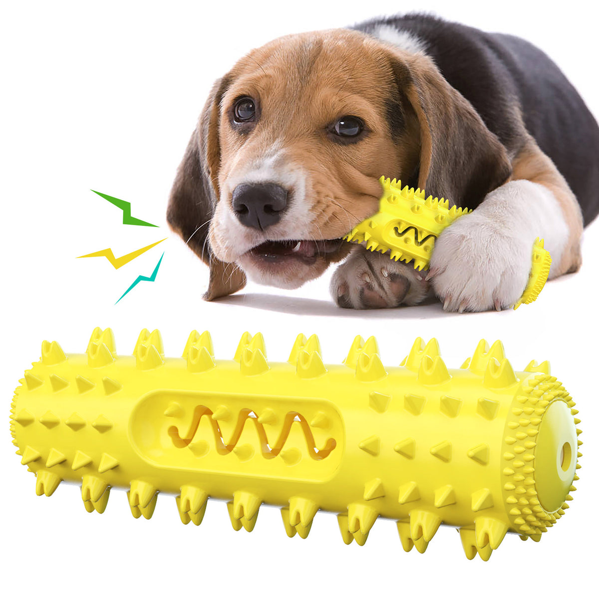 Squeaky TPR Dog Chew Toy with Treat-Dispensing Openings - product image 4 [PZ-630908227528-localized-4]