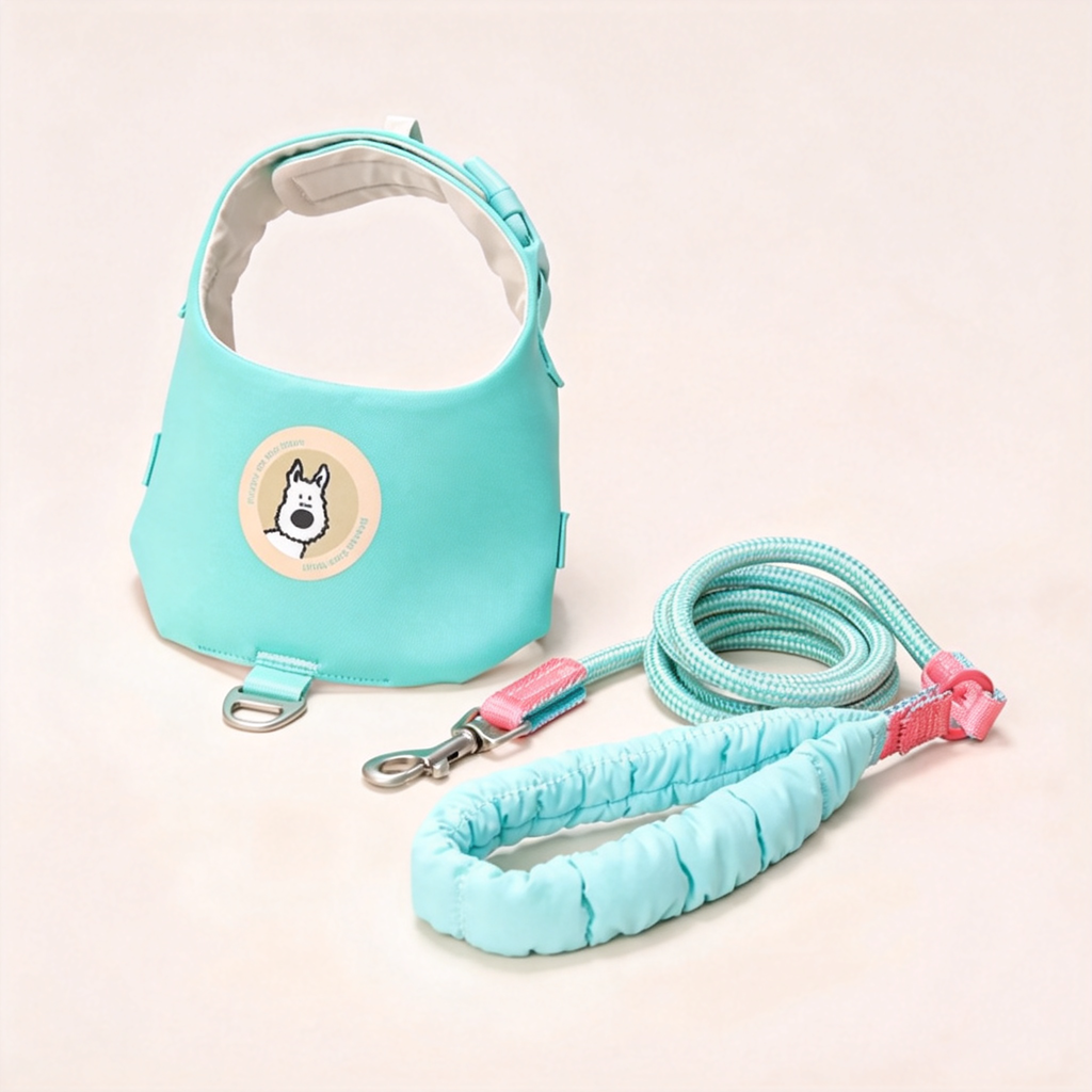 Green Polyester Dog Harness & Leash Set — Size L - product image 1 [PZ-868086702099-localized-6]