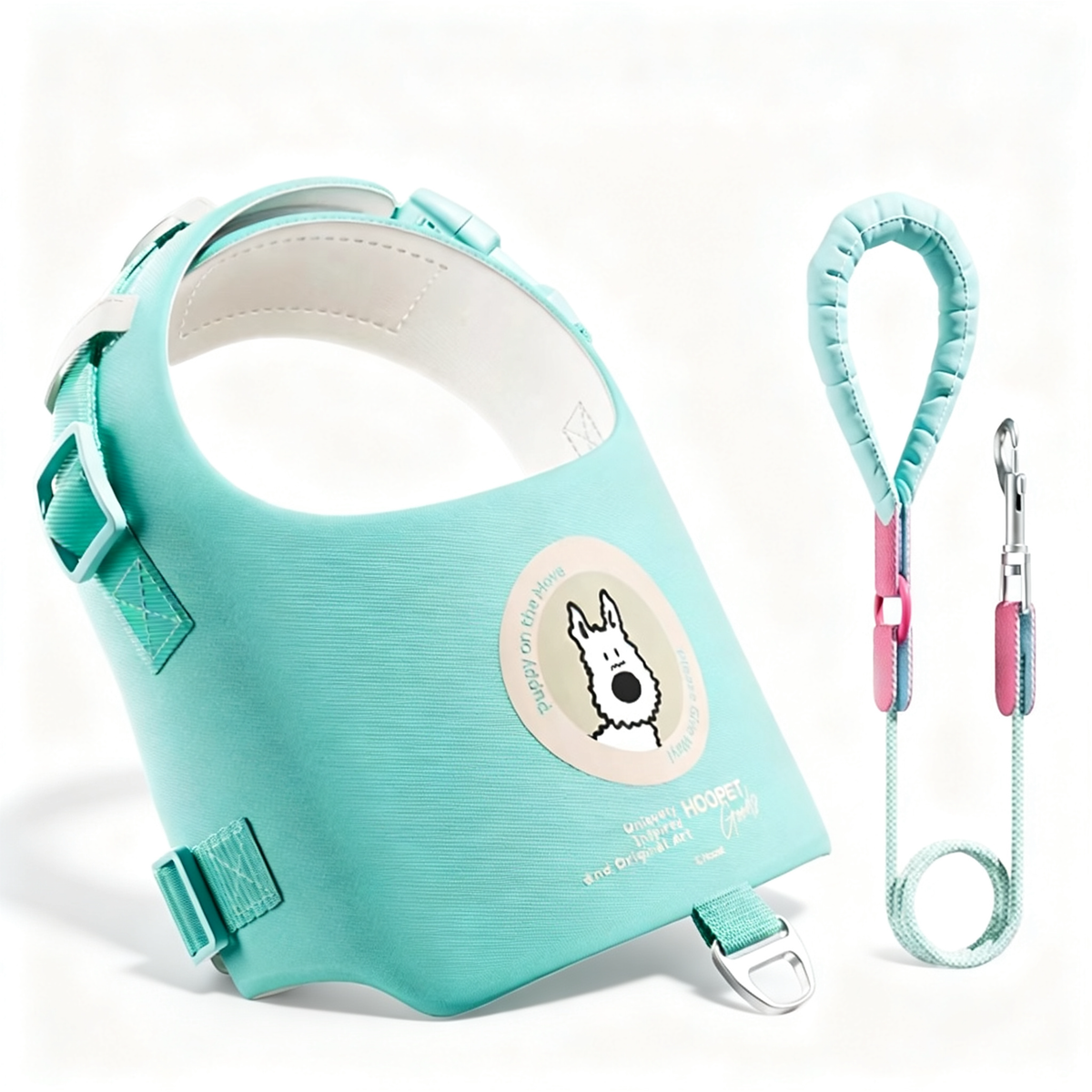 Green Polyester Dog Harness & Leash Set — Size L - product image 2 [PZ-868086702099-localized-7]
