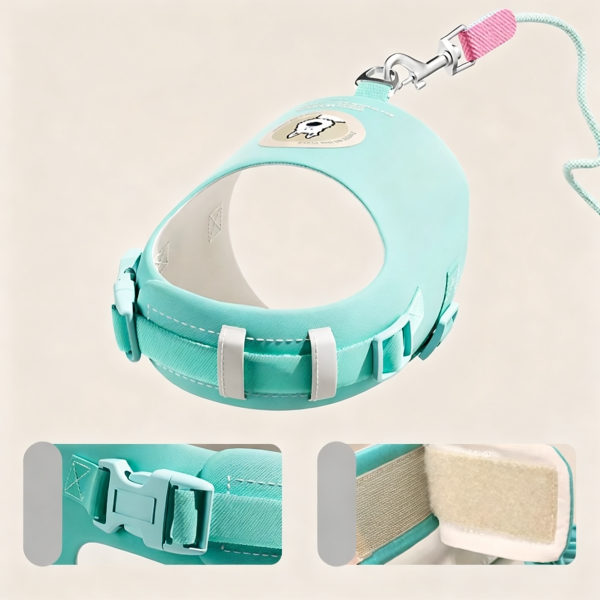 Green Polyester Dog Harness & Leash Set — Size L - product image 4 [PZ-868086702099-localized-9]