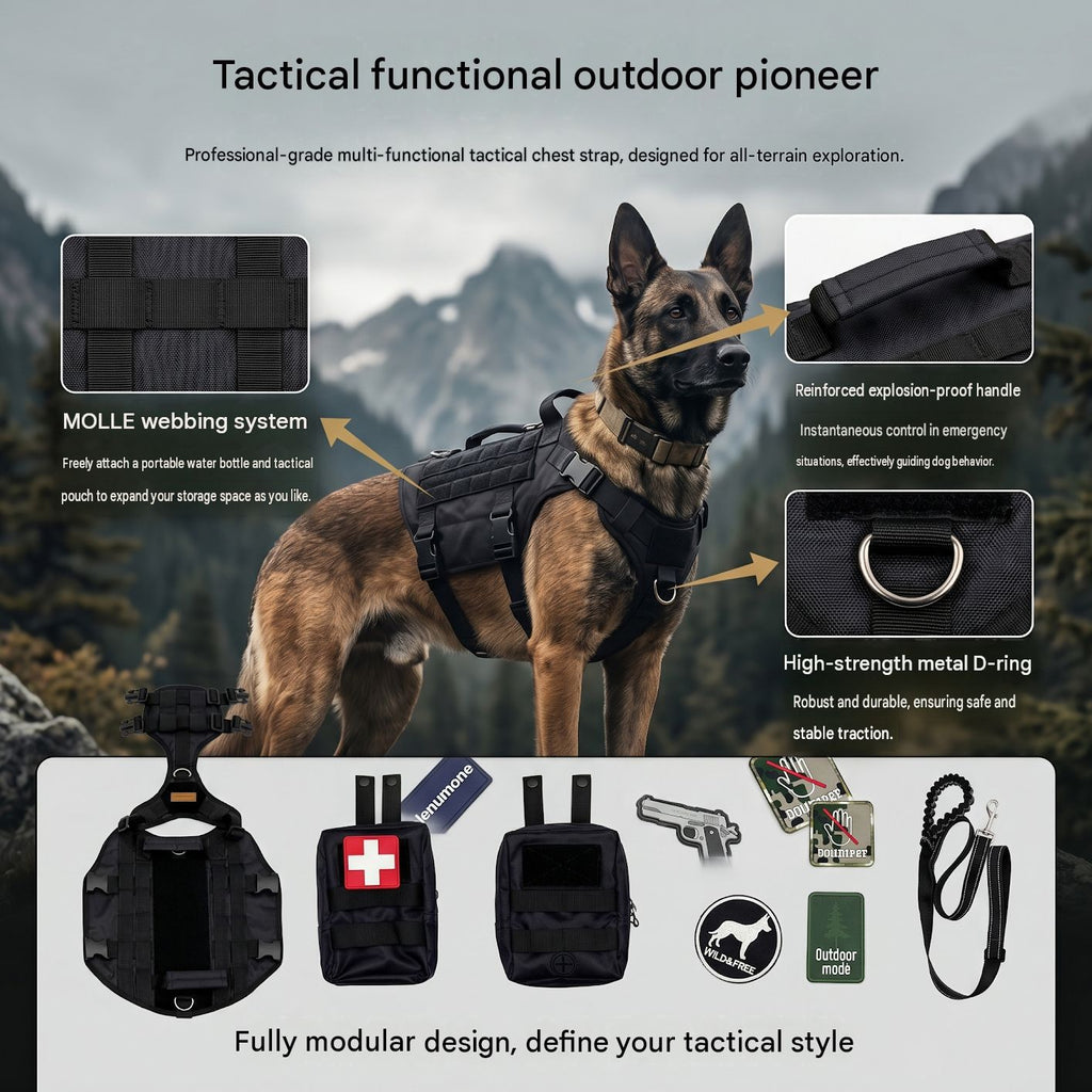 MOLLE webbing, top handle, metal D-ring and modular accessories [PZ-1081429020565-modular]