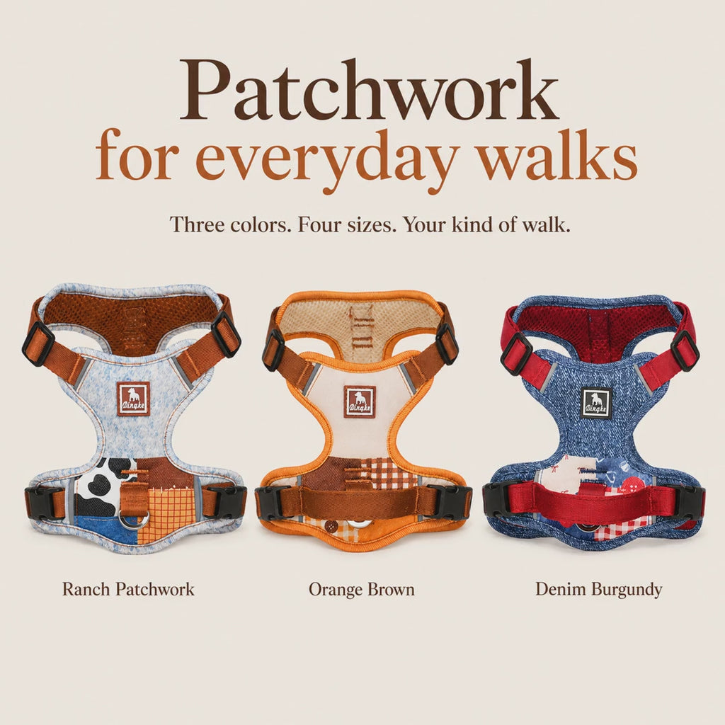 Patchwork dog harness — product image introduction [PZ-1050852726134-intro]