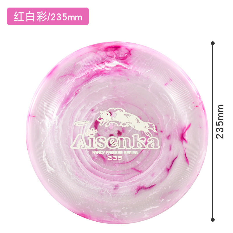 Red & White Marble translucent dog flying disc, 235 mm / 9.25 in [PZ-1052655658944-red-white-235]