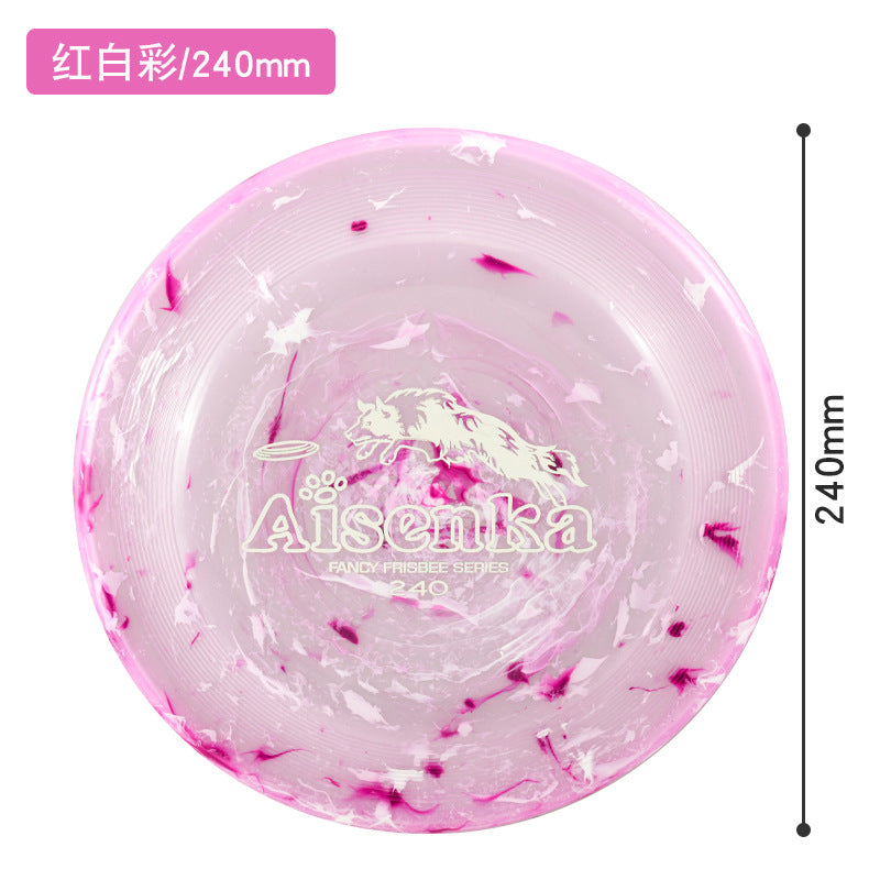 Red & White Marble translucent dog flying disc, 240 mm / 9.45 in [PZ-1052655658944-red-white-240]