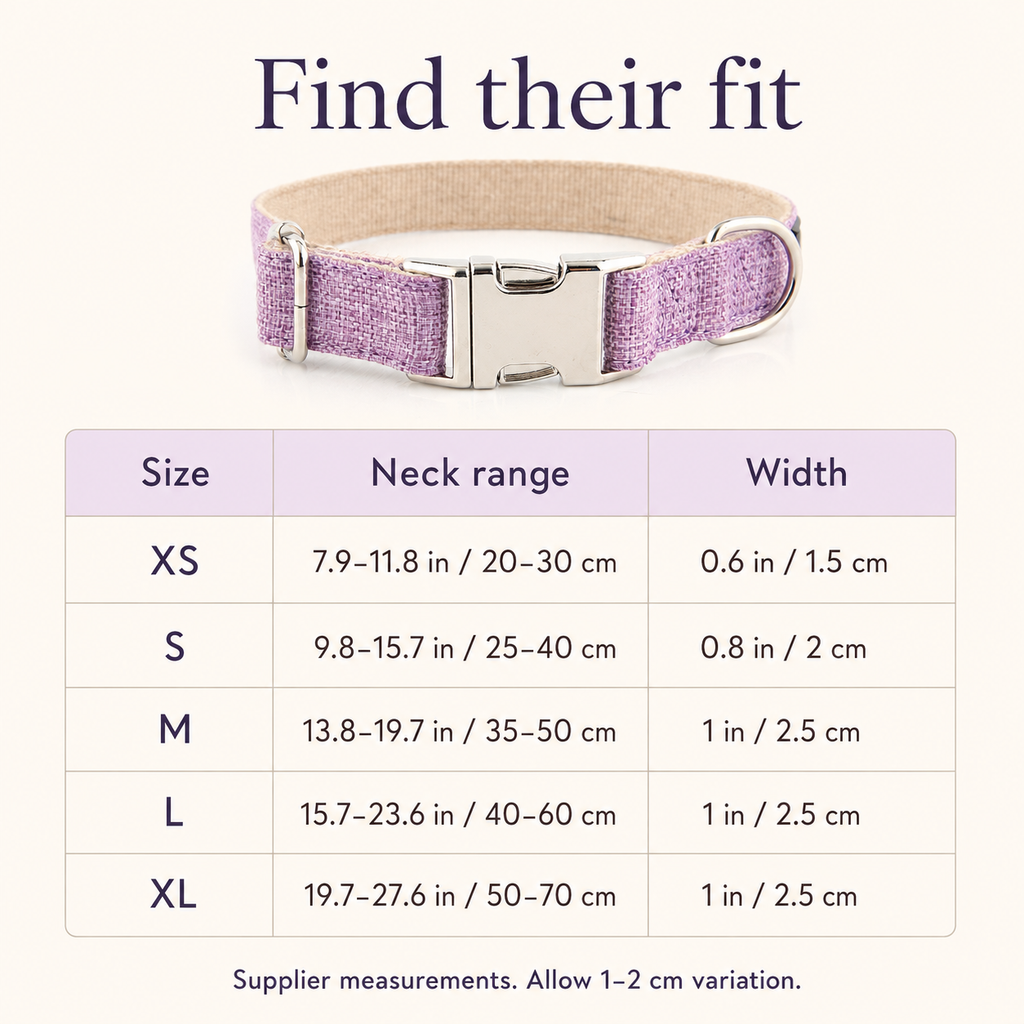 Lavender woven dog collar — size [PZ-827044449353-size]