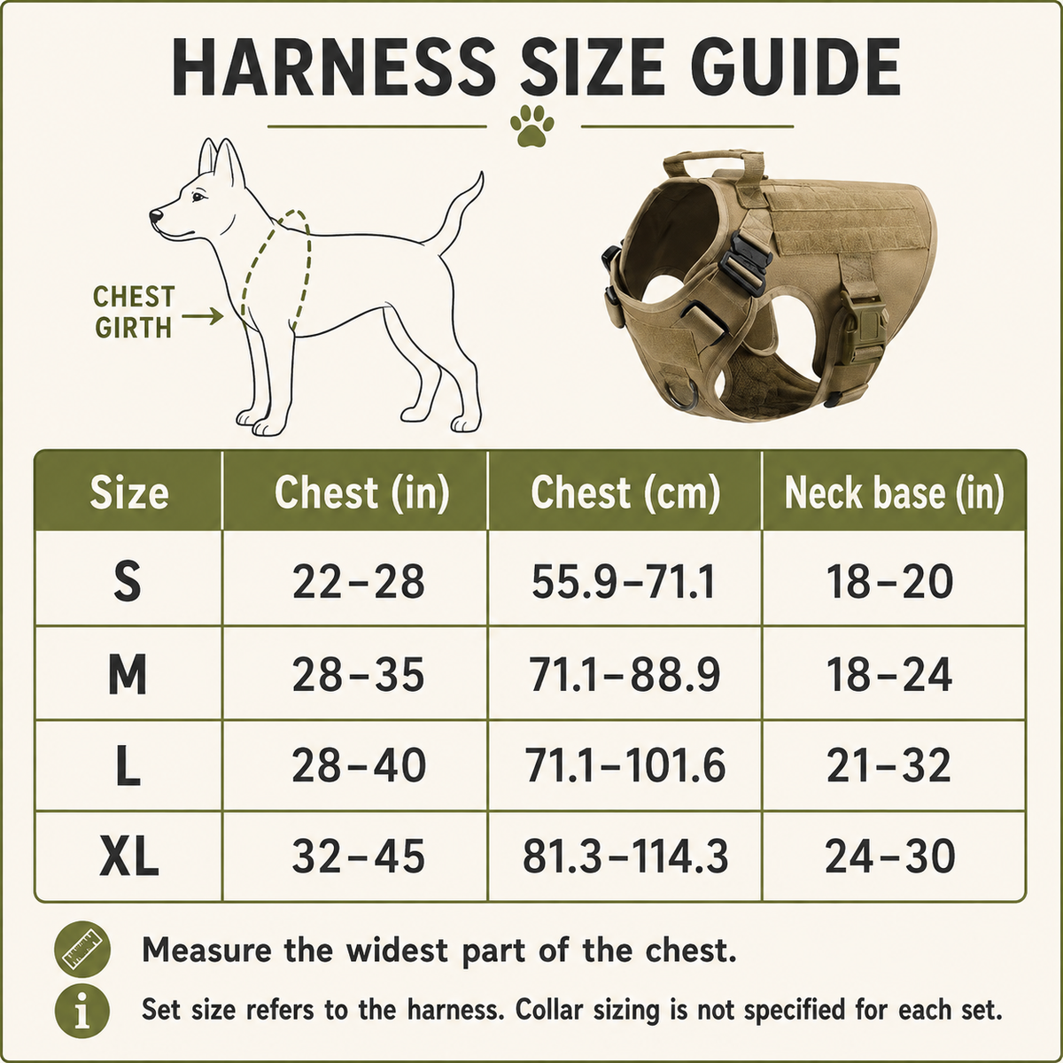 Tactical harness, collar and bungee leash set — size [PZ-1059684274128-size]