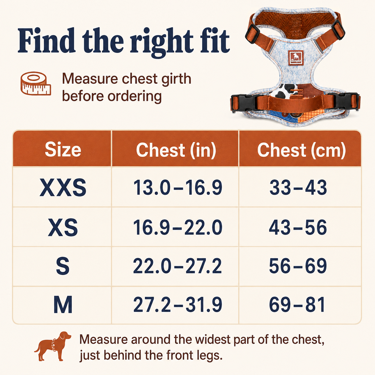 Patchwork dog harness — size [PZ-1050852726134-size]