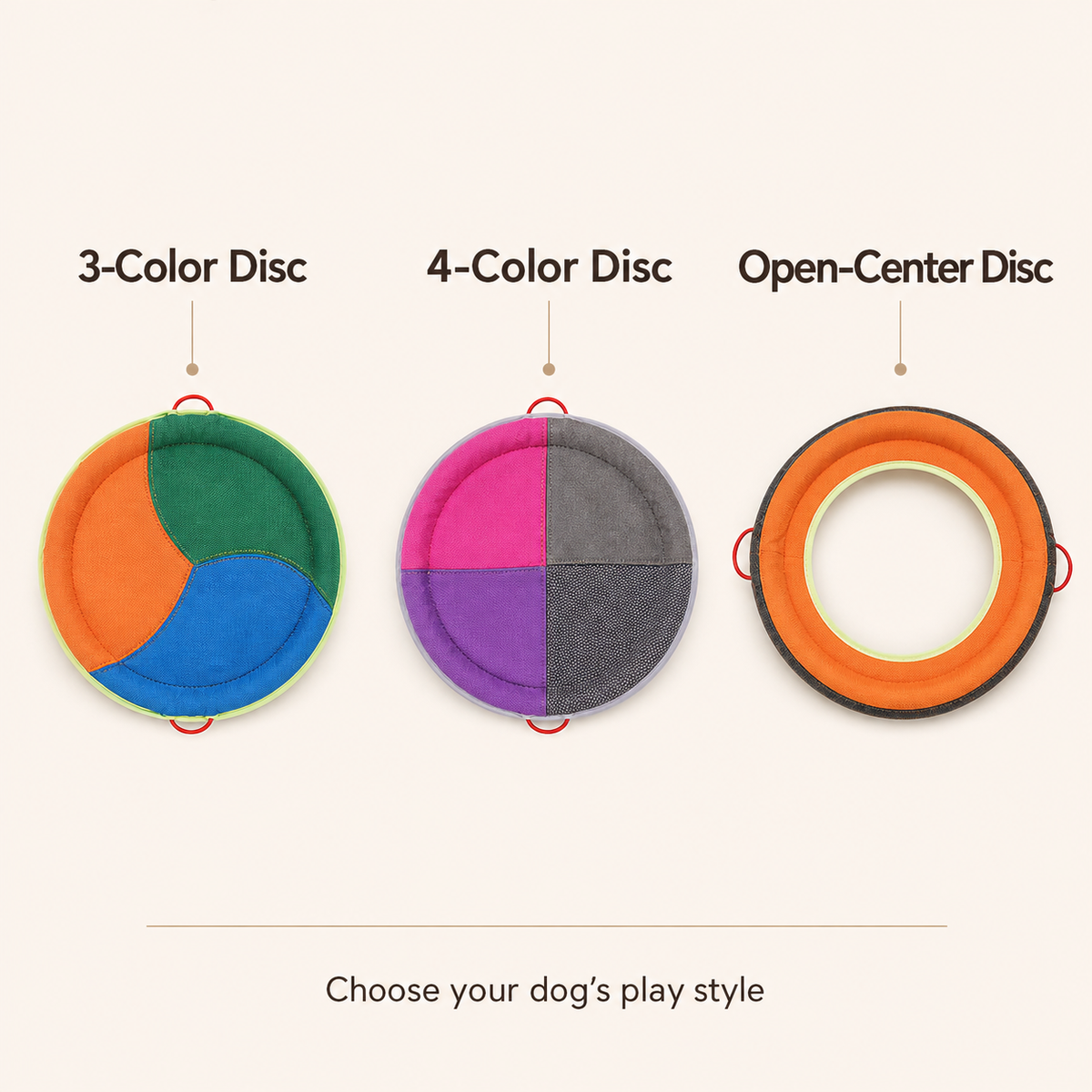 Canvas Squeaky Dog Flying Disc — style comparison [PZ-611847636840-styles]