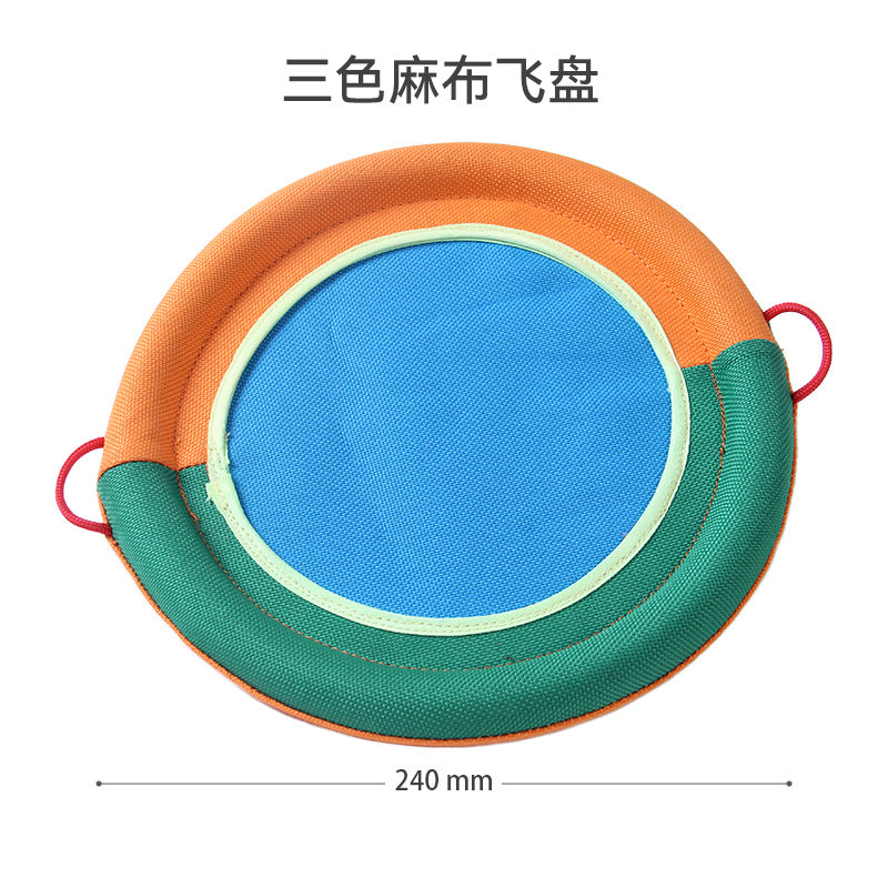 Canvas Squeaky Dog Flying Disc — 3-Color Disc [PZ-611847636840-three-color]