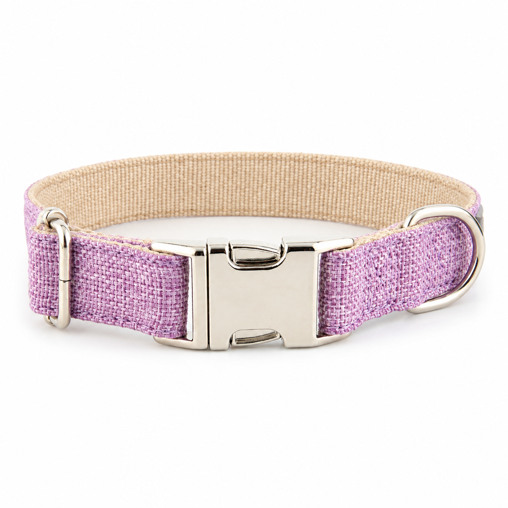 Lavender woven dog collar — white [PZ-827044449353-white]